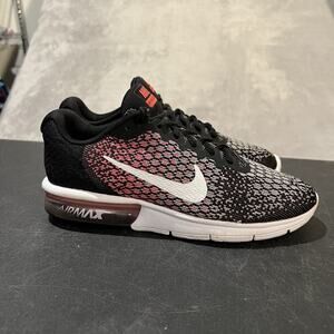 Nike Air Max Sequent 2 Womens 8.5 Black Pink 852465-004 Athletic Sneakers